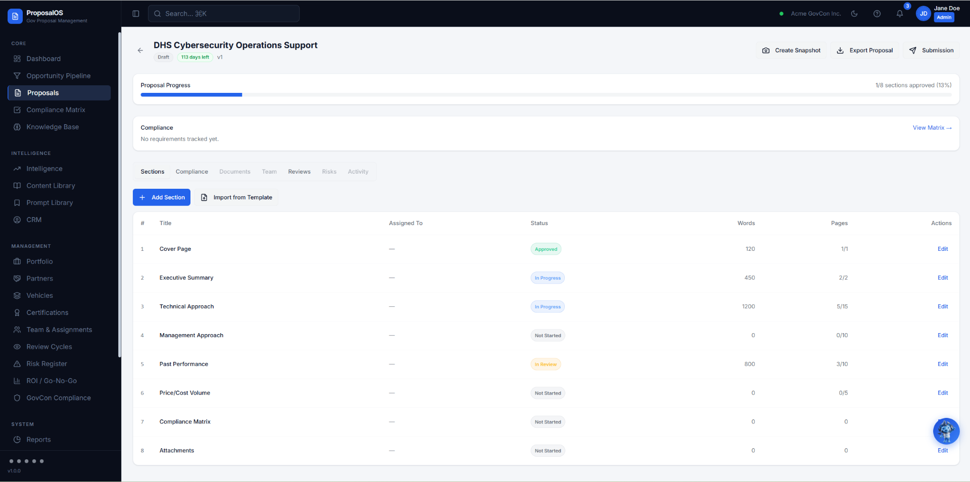 Proposal Platform ProposalOS | The Platform — Complete Proposal Lifecycle